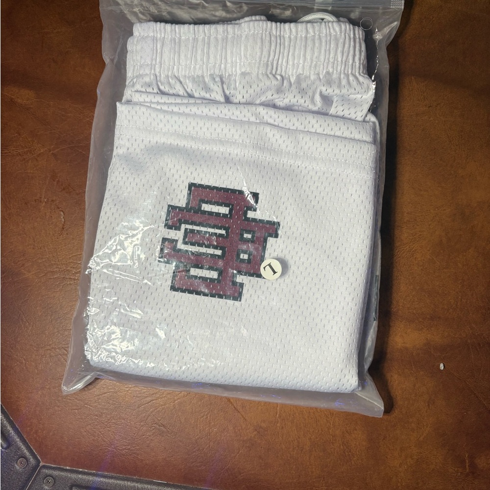 Eric Emanuel White and Maroon Men Shorts